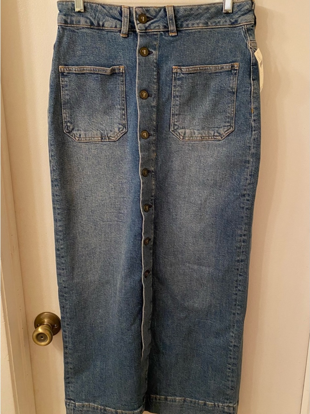 NWT- Anthropologie Pilcro Denim Button-Front Jeans Skirt